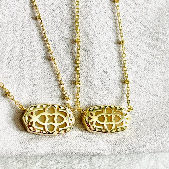 KENDRA SCOTT Elisa Multi Strand Gold Necklace In Iridescent Drusy - NFS PLS READ - Picture 5 of 16